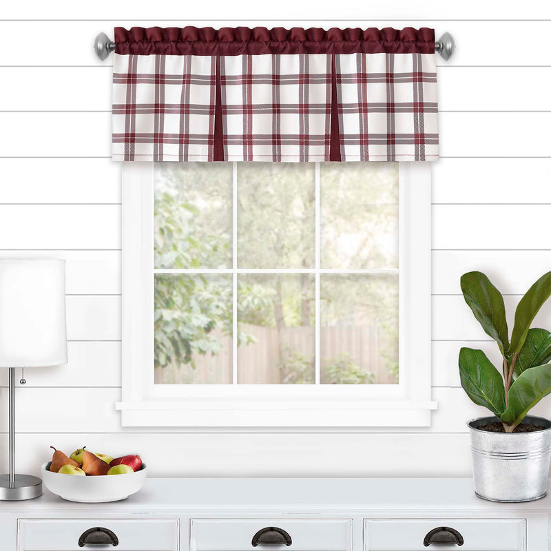 Tate Window Curtain Valance - 56x13 - Burgundy