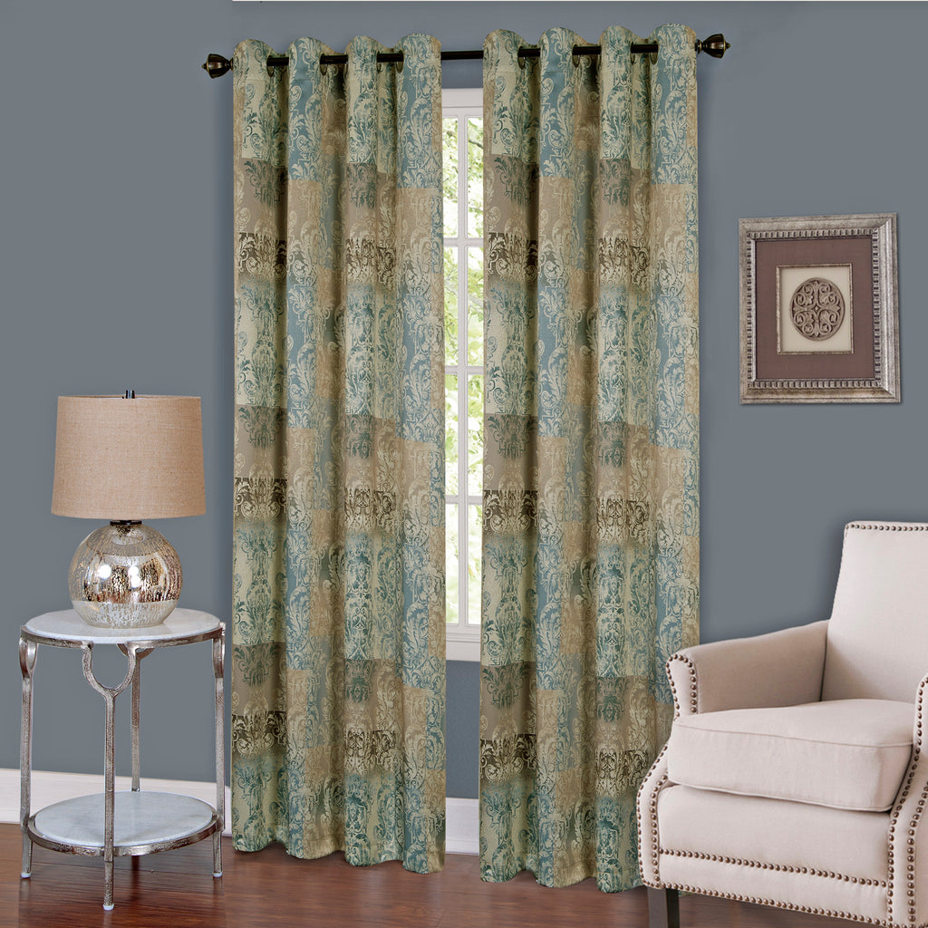 Vogue Grommet Window Curtain Panel 50x84 - Blue