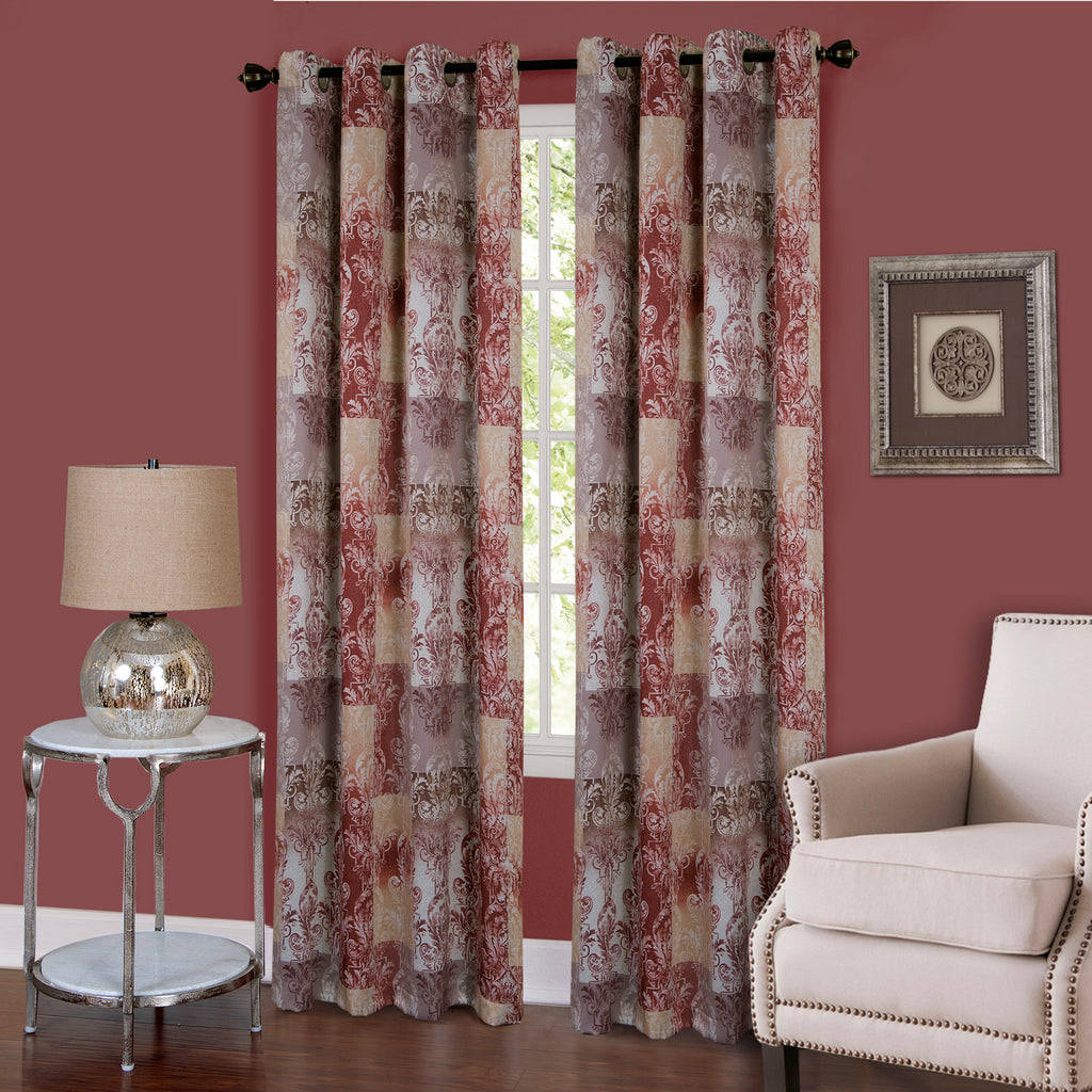 Vogue Grommet Window Curtain Panel 50x84 - Marsala