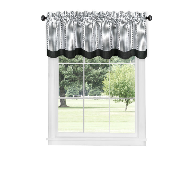 Westport Window Curtain Valance - 58x14 - Black/White