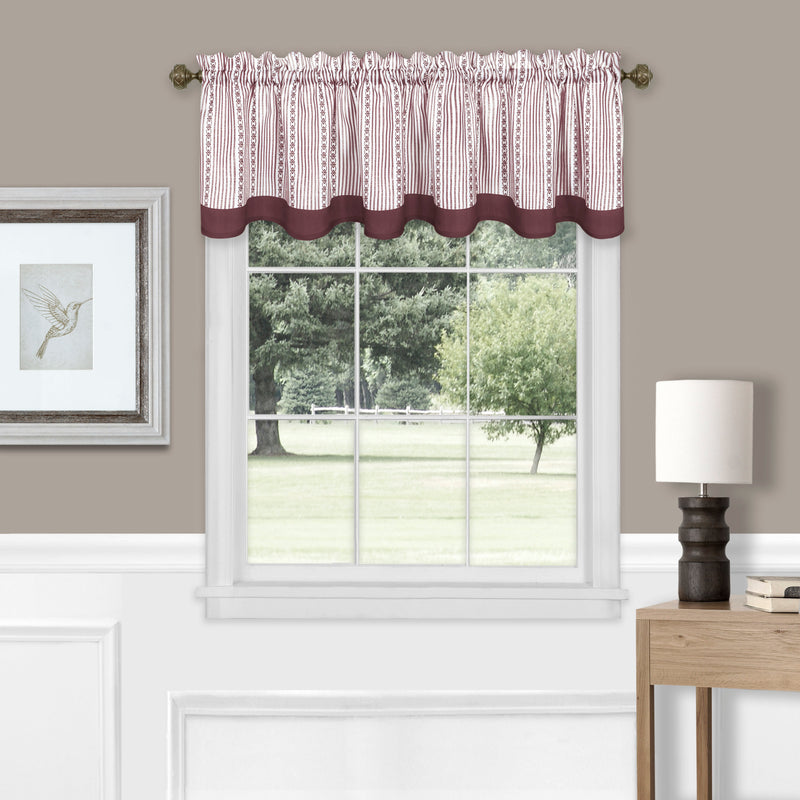 Westport Window Curtain Valance - 58x14 - Burgundy