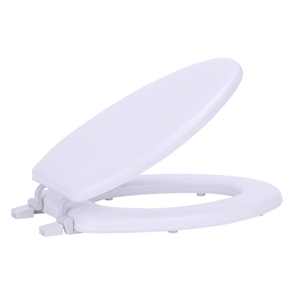 Fantasia 19 Inch Soft Elongated Vinyl Toilet Seat - White