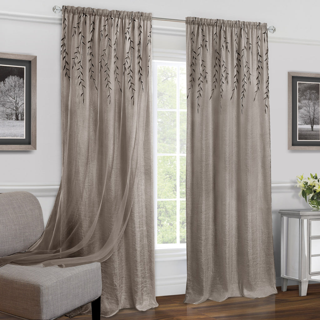 Willow Rod Pocket Window Curtain Panel - 42x84 - Toffee