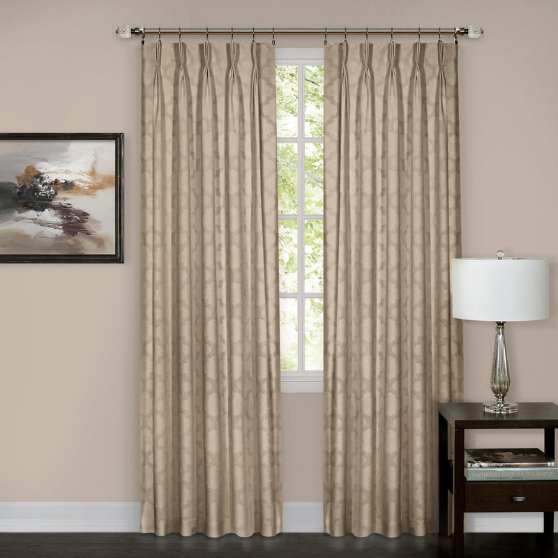 Windsor Pinch Pleat Window Curtain Panel 34x63 - Camel