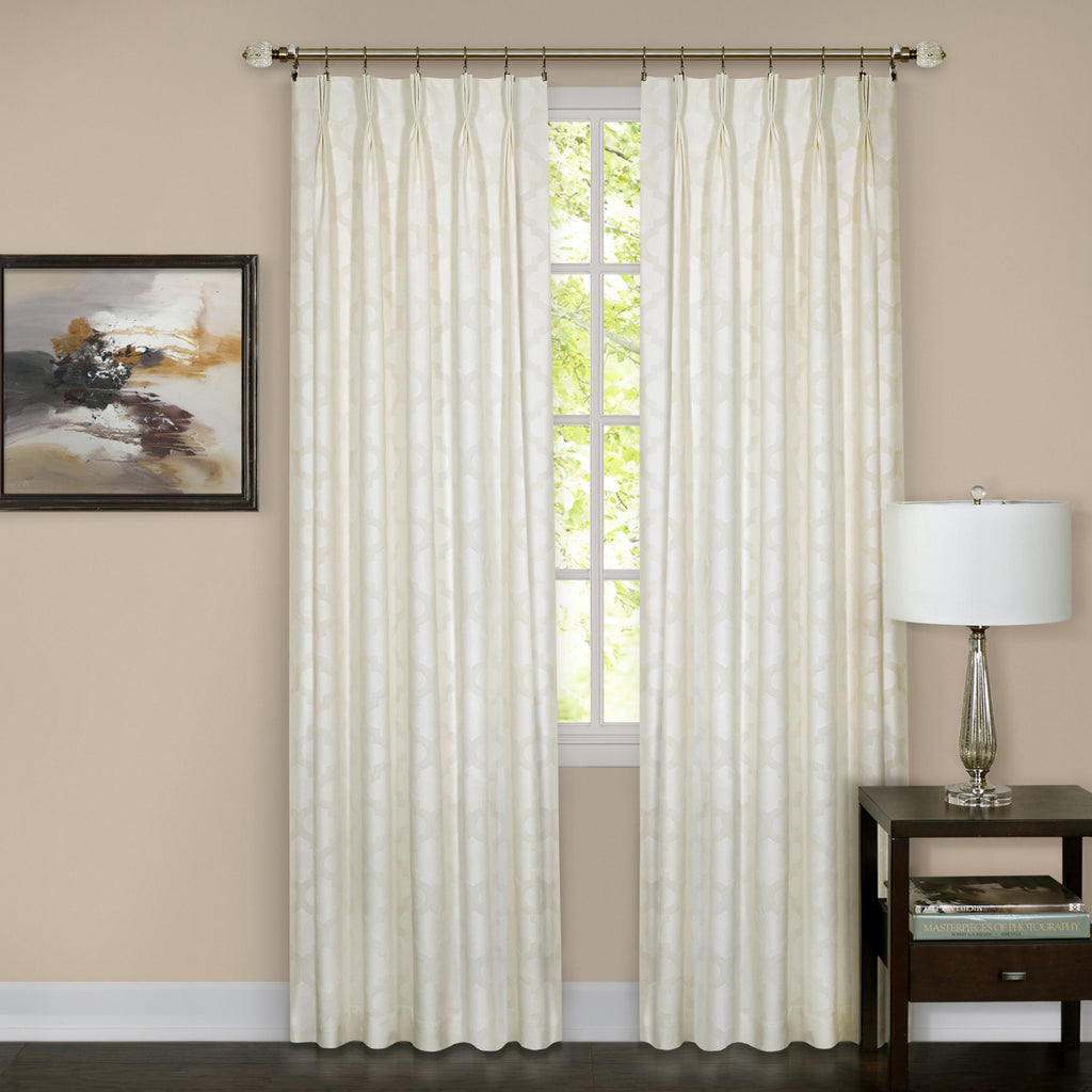 Windsor Pinch Pleat Window Curtain Panel 34x63 - Ivory