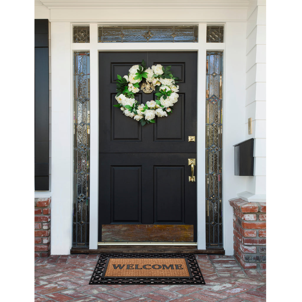 Wrought Iron Rubber Entrance Mat 18x30 - Art Deco