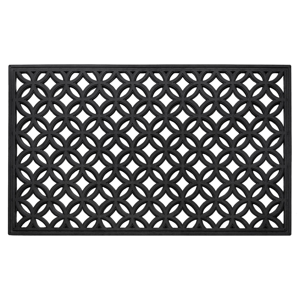 Wrought Iron Rubber Entrance Mat 18x30 - Diamond