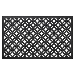 Wrought Iron Rubber Entrance Mat 18x30 - Diamond