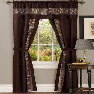 Fairfield 5 Piece Window Curtain Set - 55x84 - Chocolate