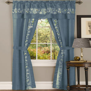 Fairfield 5 Piece Window Curtain Set - 55x84 - Ice Blue