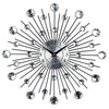 Vintage Metal Art Crystal Sunburst Wall Clock Luxury Diamond Large Morden Wall Clock Clock Design Home Decor