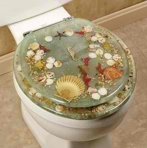 Jewel Seashell Acrylic Toilet Seat Jade Green
