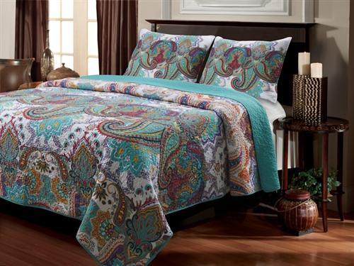 Nirvana Quilted Cotton Bedspread Set - Full / Queen