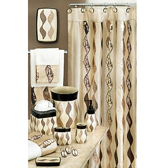 Shimmer Gold Shower Curtain - Shower Hooks –