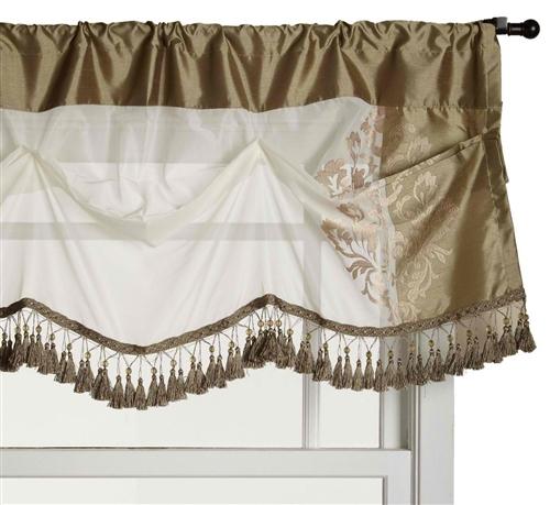 Danbury Embroidered Valance Sage Green and Beige - Valance