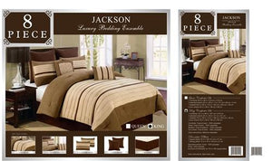 Jackson 8 PC Comforter Set Brown Queen - Comforter Set Queen