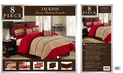 Jackson 8 PC Comforter Set Burgundy King - Window Panel