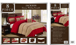 Jackson 8 PC Comforter Set Burgundy Queen - Comforter Set Queen