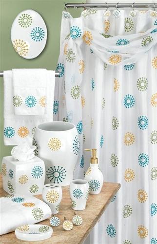Julia White Shower Curtain - 3PC Towel Set